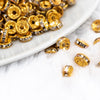 micro close up view of a pile of 8mm Gold Rondelle Spacer Beads [Set of 20]