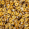 close up view of a pile of 8mm Gold Rondelle Spacer Beads [Set of 20]