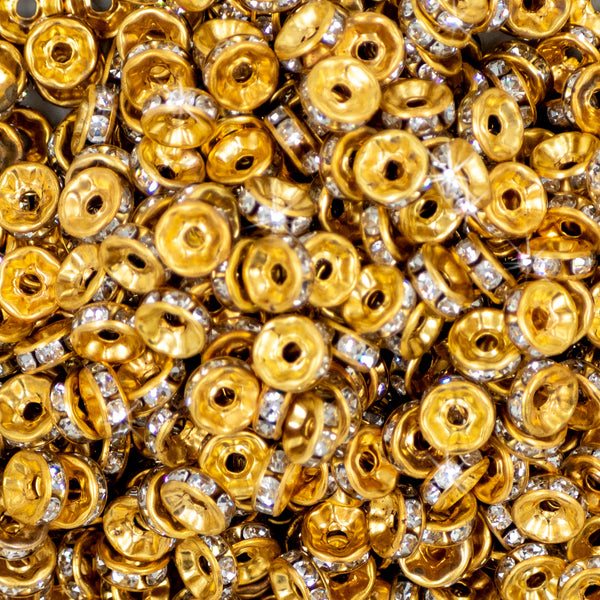 8mm Gold Rondelle Spacer Beads [Set of 20]