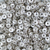 close up view of a pile of 8mm Silver Rondelle Spacer Beads [Set of 20]