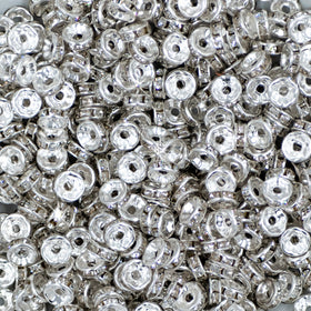 8mm Silver Rondelle Spacer Beads - Choose Count