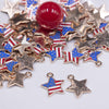 Close up view of Red, White & Blue Flag Star Enamel Charm 18mm*15mm