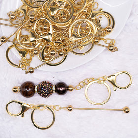 Gold Beadable Keychain - 1 & 5 Count