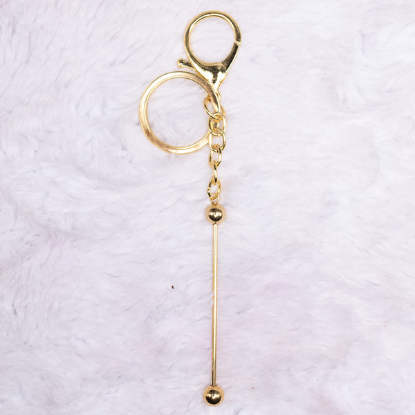 macro view of Gold Beadable Keychain - 1 & 5 Count