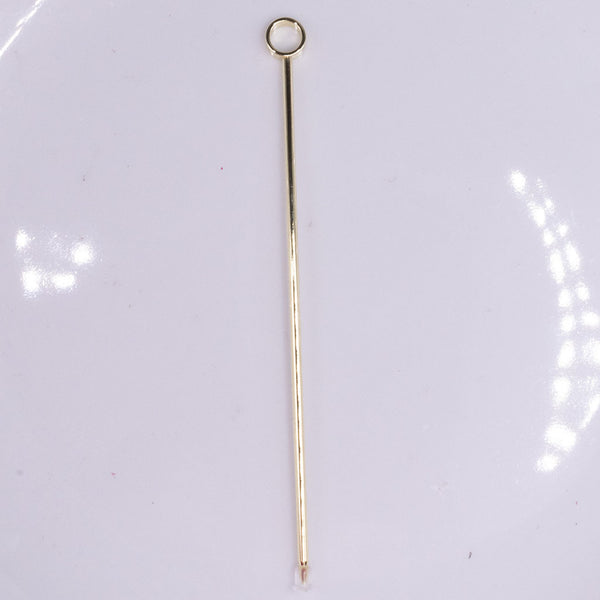 Top view of a gold beadable stainless  steel pick