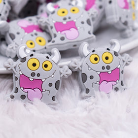 Little Gray Monster Silicone Focal Bead Accessory