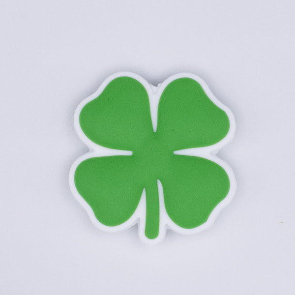 macro view of a Four Leaf Clover Silicone Focal Bead Accessory