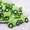 front view of aGreen Tractor Silicone Focal Bead Accessory