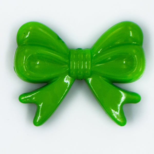 Top view of Green Acrylic Bows Pendants for chunky bubblegum bead creations - 46mm