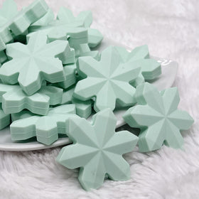 Mint Green Snowflake Silicone Focal Bead Accessory - 40mm x 40mm