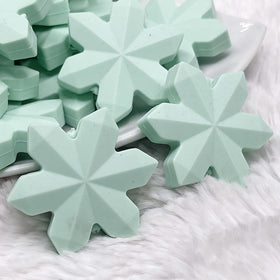 Mint Green Snowflake Silicone Focal Bead Accessory - 40mm x 40mm