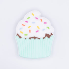 Mint Cupcake Silicone Focal Bead Accessory