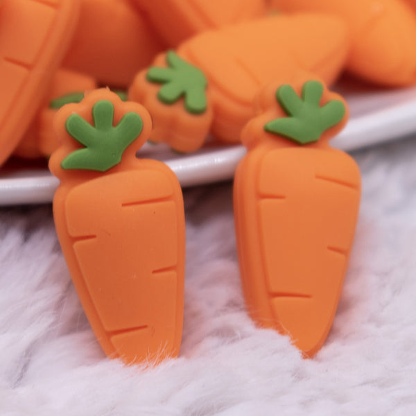 close up view of Carrot Silicone Focal Bead Accessory
