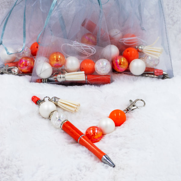 Orange & White Pen & Keyring Kit