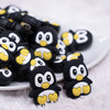 front view of Penguin Silicone Focal Bead Accessory