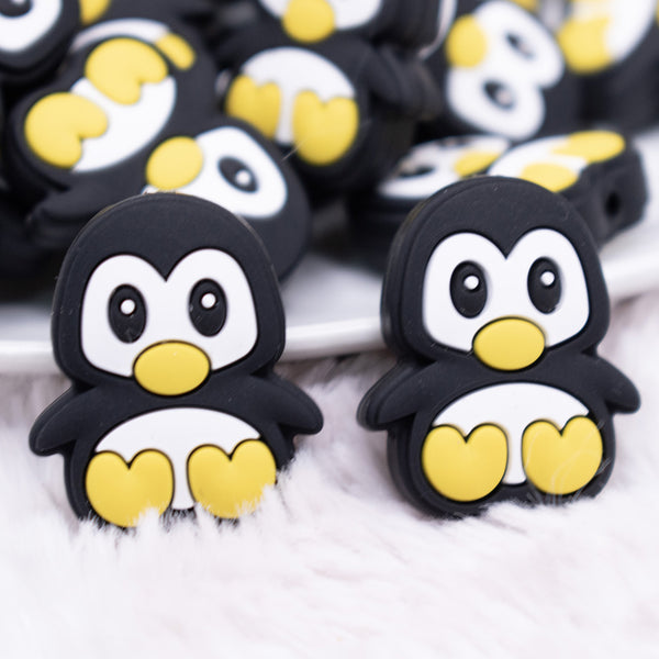 close up view of Penguin Silicone Focal Bead Accessory