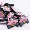 close up view of 4 Wheel Drive Pink Vehicle Silicone Focal Bead Accessory