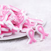 front view of Breast Cancer Awareness Ribbon Silicone Focal Bead Accessory