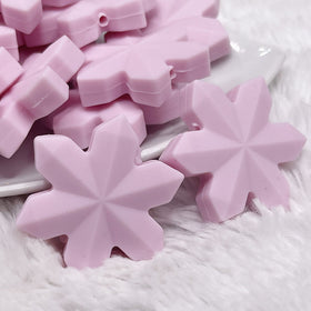 Pink Snowflake Silicone Focal Bead Accessory - 40mm x 40mm