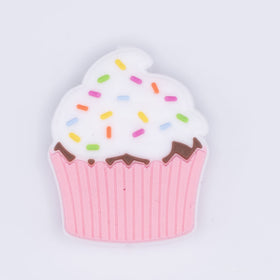 Pink Cupcake Silicone Focal Bead Accessory