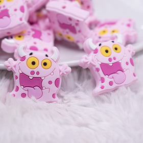Little Pink Monster Silicone Focal Bead Accessory