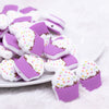 front view of a Purple Cupcake Silicone Focal Bead Accessory