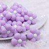 front view of Purple Flower Silicone Focal Bead Accessory - 26mm x 26mm