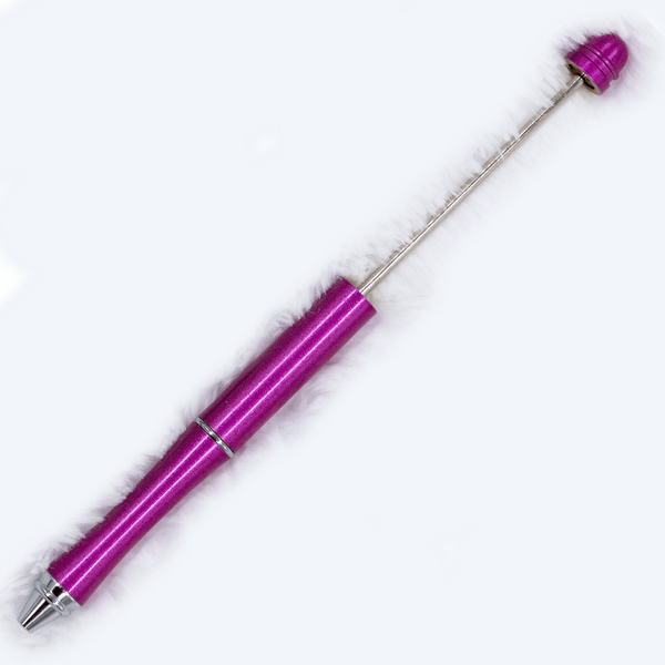 Top View of Pink DIY Beadable Pens - Metal