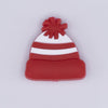 macro view of Red Beanie Winter Toboggan Silicone Focal Bead Accessory - 26mm x 27mm