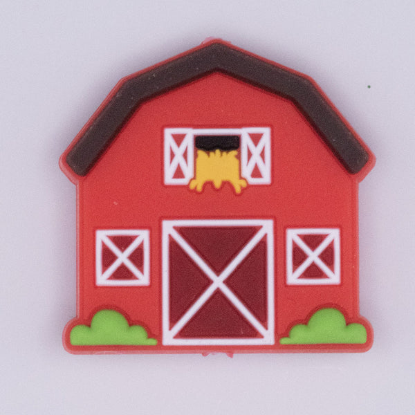 front view of Red Barn Silicone Focal Bead Accessory