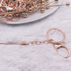Right Side view of Rose Gold Beadable Keychain - 1 & 5 Count