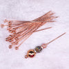 Front view of Ball Top of Rose Gold Beadable Stainless Steel Picks Inspriation 