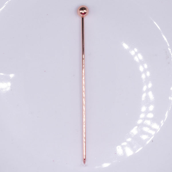 Top view of Ball Top of Rose Gold Beadable Stainless Steel Pick