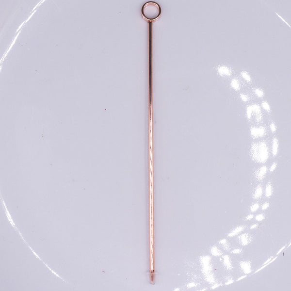 Top view of Loop Top of Rose Gold Beadable Stainless Steel Pick