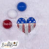 Top view of a Red, White & Blue Patriotic Rhinestone Pendant 42mm*38mm