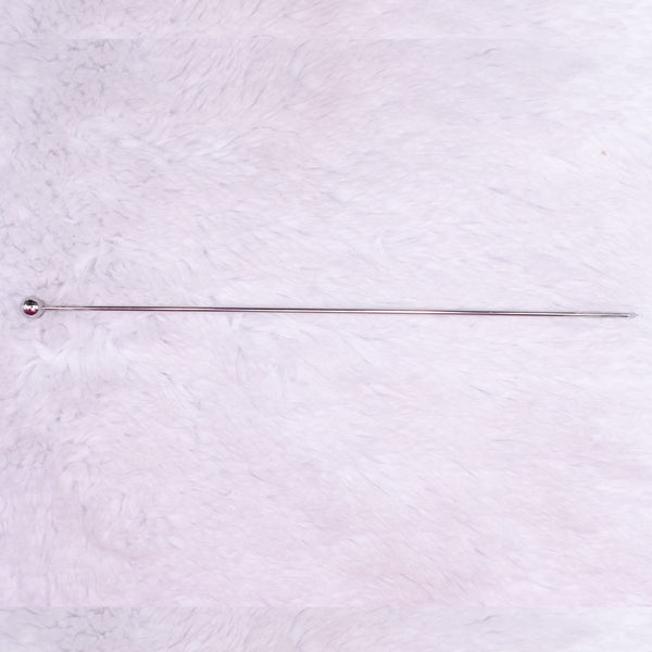 Top view of a Silver Beadable Stainless Steel Cake Tester