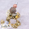 Front example of Small Gold Butterfly Wing Alloy Spacer beads