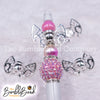 Close up view of Small Silver Butterfly Wing Alloy Spacer beads