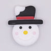 macro view of Snowman Face Silicone Focal Bead Accessory - 32mm x 30mmSnowman Face Silicone Focal Bead Accessory - 32mm x 30mm