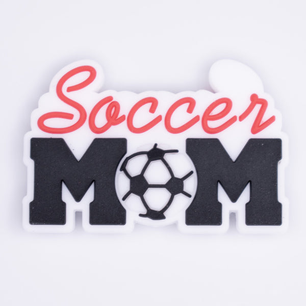 Macro view of Soccer Mom Silicone Focal Bead Accessory