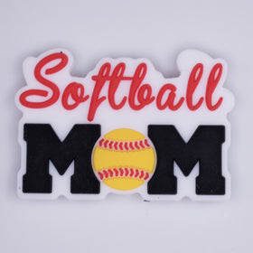 Softball Mom Silicone Focal Bead Accessory