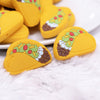 close up view of a Taco Silicone Focal Bead Accessory