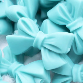 27mm Turquoise Blue Bow Knot silicone bead