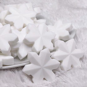 White Snowflake Silicone Focal Bead Accessory - 40mm x 40mm