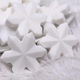 White Snowflake Silicone Focal Bead Accessory - 40mm x 40mm