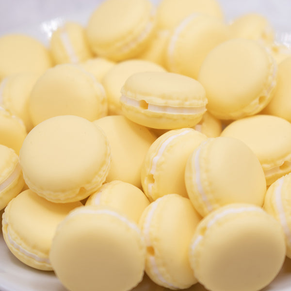 close up view of Yellow Macaroon Silicone Focal Bead Accessory
