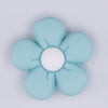 close up view of Aqua Flower Silicone Focal Bead Accessory - 26mm x 26mm
