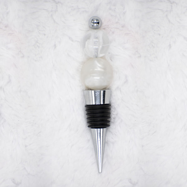 Top view of a finished Beadable Wine Stopper