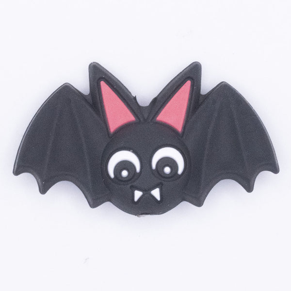 macro view of a Black Bat Silicone Focal Bead Accessory - 37mm x 21mm