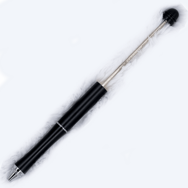 Top View of Black DIY Beadable Pens - Metal
